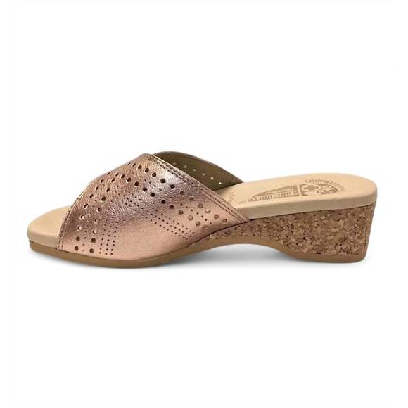NEW WORISHOFER women's 251 slip-on mule in peach metallic - Picture 2 of 3